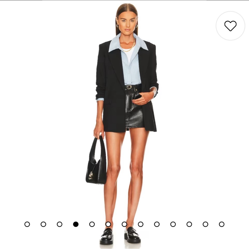 Agolde Recycled Leather Liv Mini Skirt in Black